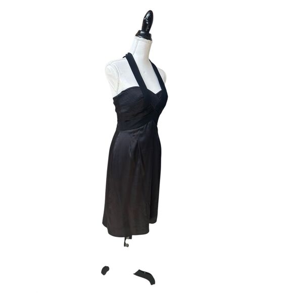 BCBGMaxazria Women’s Size 4  Black Silk Halter Midi Dress - Picture 8 of 16